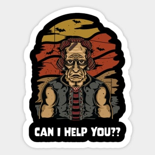 Halloween Frankenstein Monster Can I Help You?? Sticker